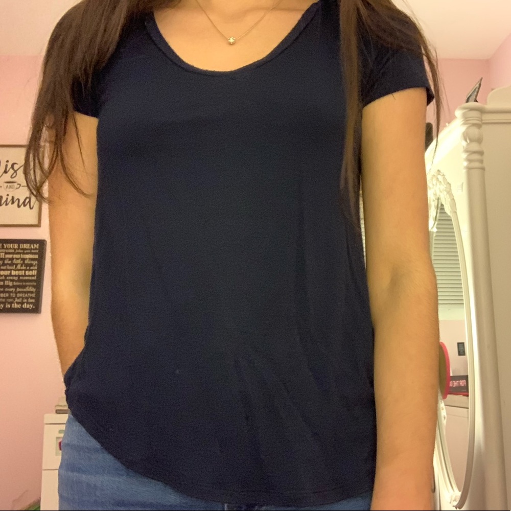 Navy blue v-neck top